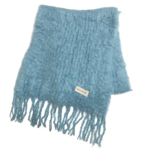 バルミュール キッドモヘアマフラー BALMUIR バルミュール KID MOHAIR キッドモヘア混 マフラー フリンジ