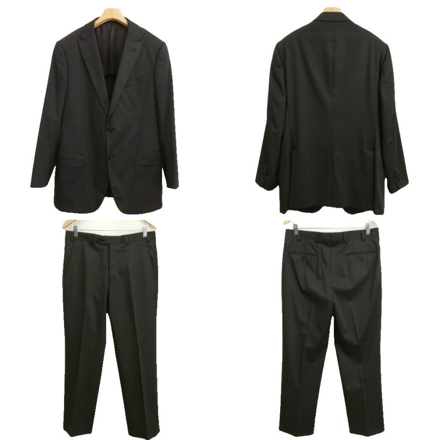 アルマーニ コレツィオーニ ARMANI COLLEZIONI Metropolitan ストライプ シングル 2B スーツ セットアップ ジャケット スラックス 48 チャ_1