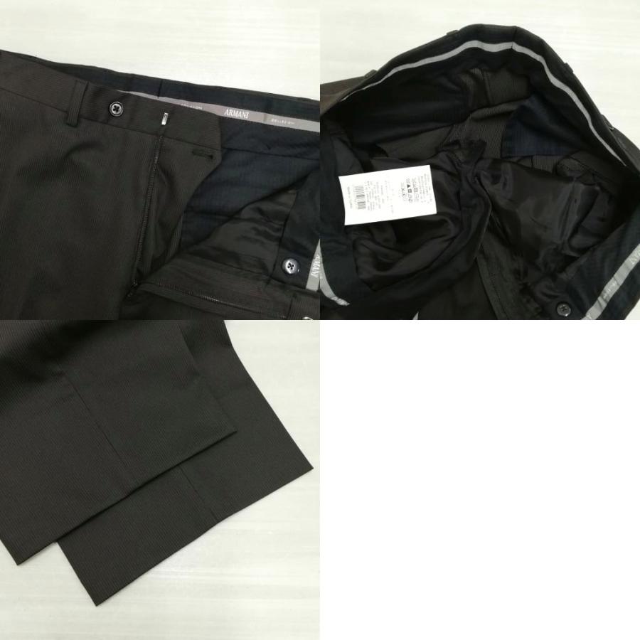 アルマーニ コレツィオーニ ARMANI COLLEZIONI Metropolitan ストライプ シングル 2B スーツ セットアップ ジャケット スラックス 48 チャ_8