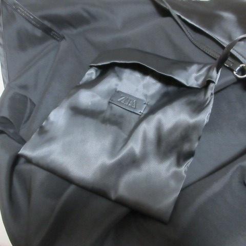 ZARA（ザラ） サテンエフェクトトートバッグ 肩掛け 鞄 A4収納 黒