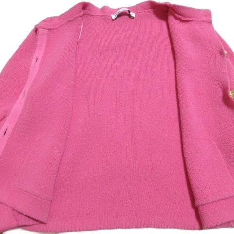 ZARA（ザラ） ニットジャケット ノーカラー 金ボタン M 170/88A ピンク