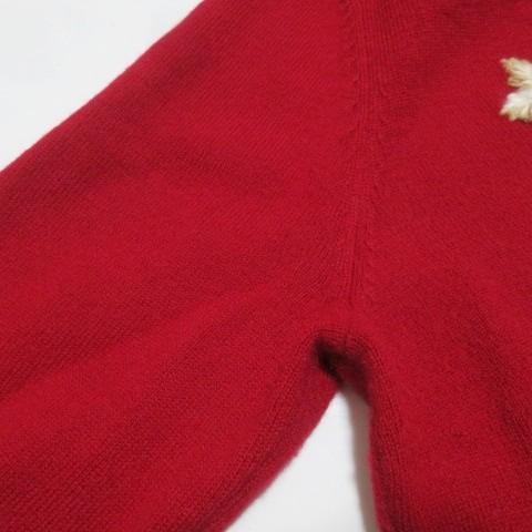 シビラ SYBILLA フラワー刺繍ニットカーディガン 長袖 ウール Vネック