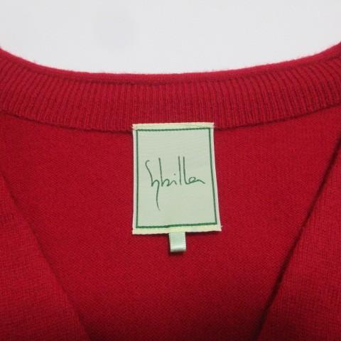 シビラ SYBILLA フラワー刺繍ニットカーディガン 長袖 ウール Vネック