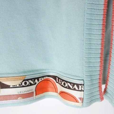 レオナールスポーツ LEONARD SPORT ニットカーディガン 花柄 長袖 V