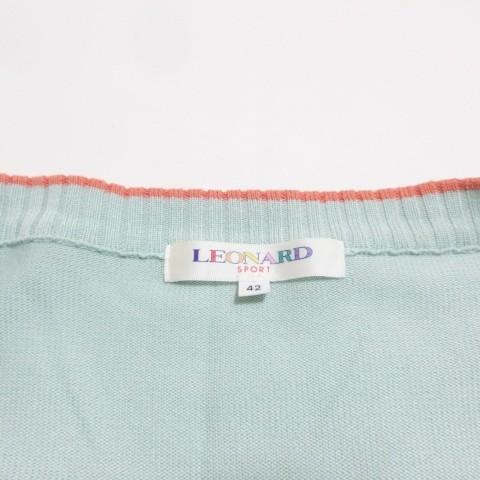 レオナールスポーツ LEONARD SPORT ニットカーディガン 花柄 長袖 V