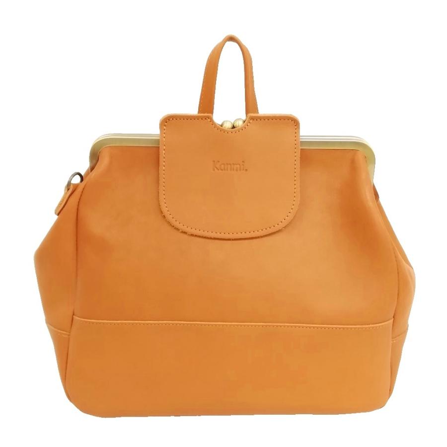 【美品】KANMI. リュック　がま口　レザー　3way ショルダーバッグ Kanmi. カンミ mukurino がま口 3WAY リュック ショルダーバッグ