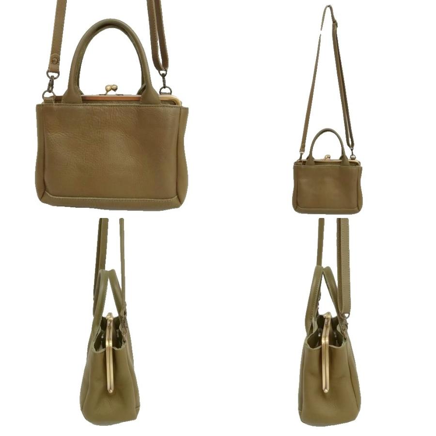 Kanmi. カンミ がま口 レザー 2WAY トートバッグ ショルダーバッグ
