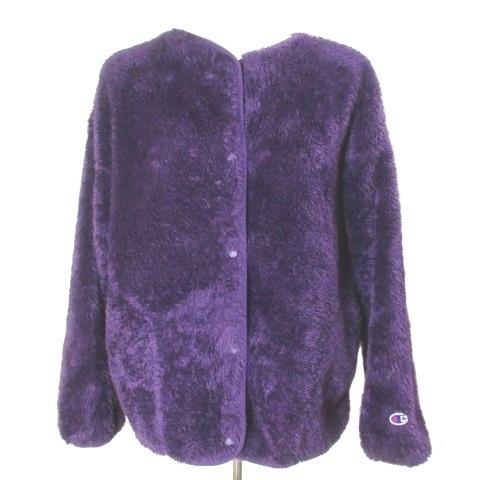 Champion（チャンピオン） ボアフリースジャケット Vネック ワッペン 