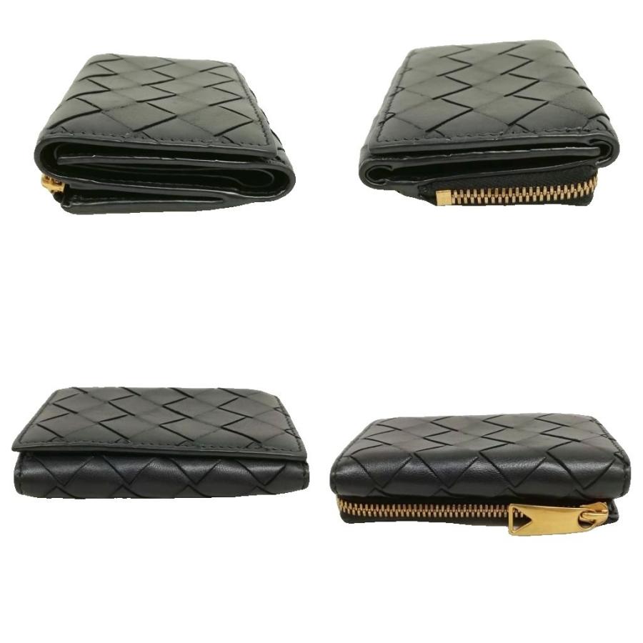 ボッテガ ヴェネタ イントレチャート　三つ折り財布　ブラック BOTTEGA VENETA（ボッテガ・ヴェネタ） イントレチャート 三つ折り財布