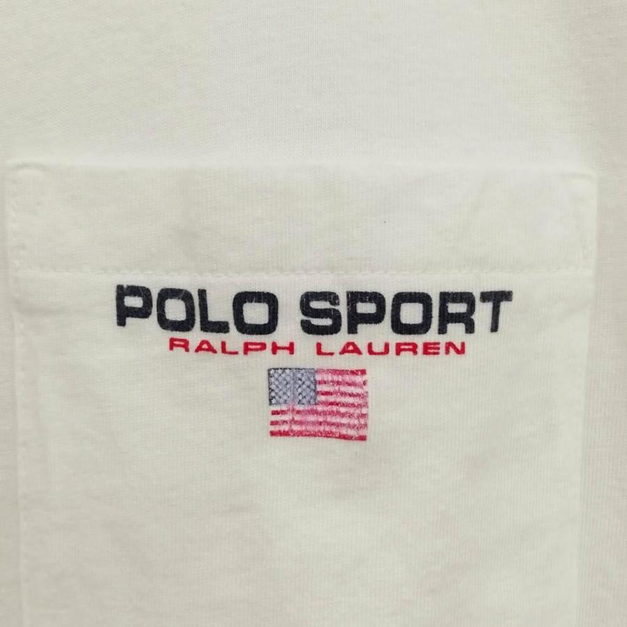 ポロスポーツ POLO SPORT 90s ロゴ ポケット Tシャツ M ホワイト