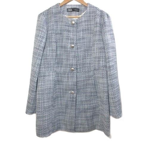 ZARA（ザラ） 美品 ツイードジャケット ノーカラー ラメ 総裏地 大きい