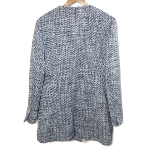 ZARA（ザラ） 美品 ツイードジャケット ノーカラー ラメ 総裏地 大きい
