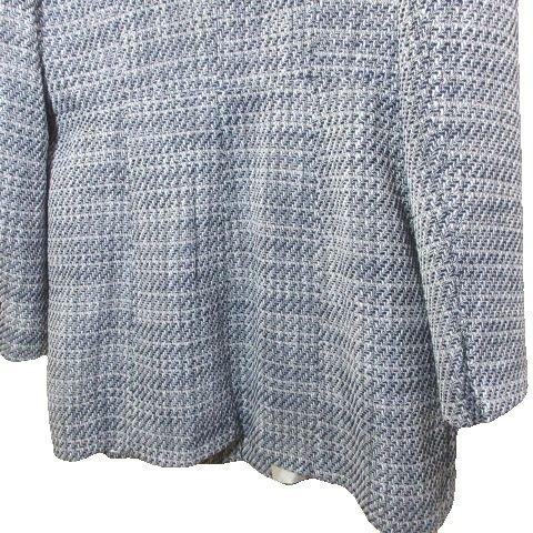 ZARA 今季　ブークレジャケット　ネイビー ノーカラー　ツイード　XSサイズ ZARA（ザラ） 美品 ツイードジャケット ノーカラー ラメ 総裏地 大きい