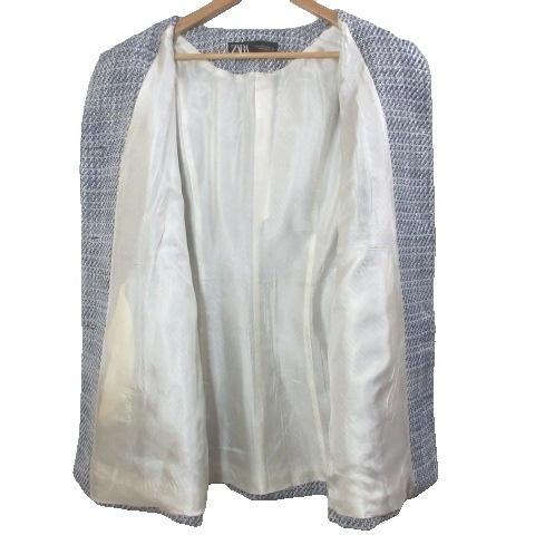 ZARA（ザラ） 美品 ツイードジャケット ノーカラー ラメ 総裏地 大きい