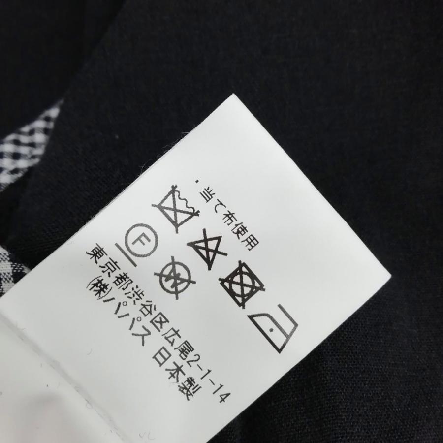 パパス Papas コットン リネン カバーオール ジャケット L ブラック