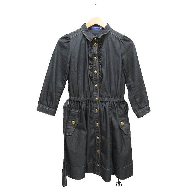 送料無料 中古 バーバリーブルーレーベル Burberry Blue Label フリル デニム ワンピース 裏地 チェック ひざ丈 長袖 E1j03 106 09 38 青 0804 0050 レディース 在庫限りセール Www Mysmileteethwhitening Com
