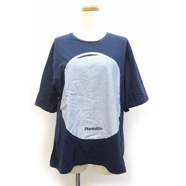 プランテーション plantation Tシャツ カットソー ビッグプリント 半袖 