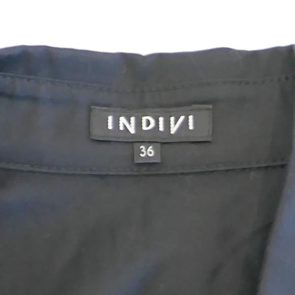 インディヴィ INDIVI サファリシャツ ワンピース ひざ丈 半袖 36 ブラック 黒 /AG レディース｜vectorpremium｜06