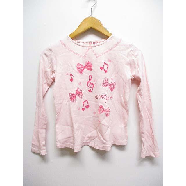 メゾピアノ　子供服　長袖　140cm メゾピアノ mezzo piano 長袖 プリント Tシャツ 140 ピンク ロン