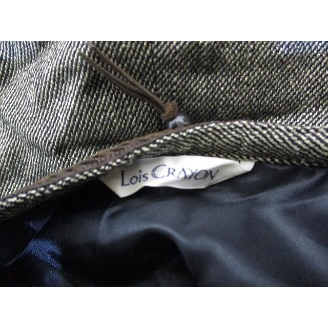 ロイスクレヨン Lois CRAYON ウール混 ラメ フレア スカート M 茶  