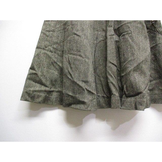 ロイスクレヨン Lois CRAYON ウール混 ラメ フレア スカート M 茶  