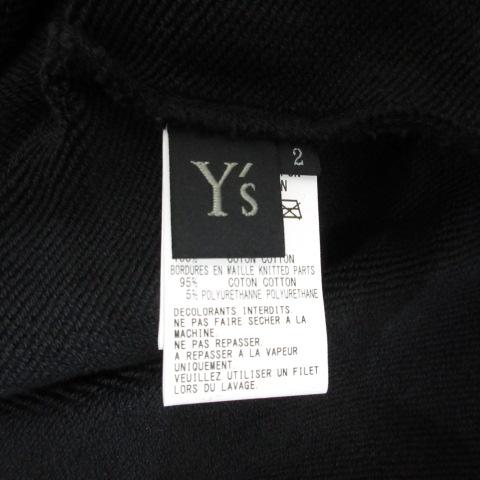 Y's - ワイズ Y's 変形 ボタン スウェット プルオーバー 2 黒ブラック タグ付 Y's（ワイズ） 未使用品 変形 ボタン スウェット トレーナー プル
