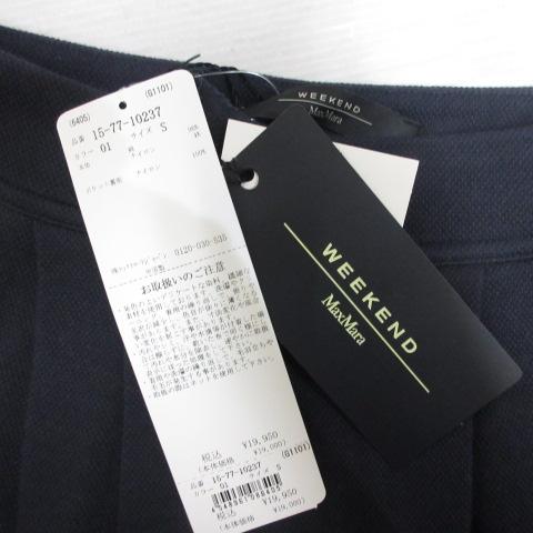 未使用品 マックスマーラ ウィークエンドライン MAX MARA WEEKEND LINE タック 台形 スカート S ネイビー タグ付き レディース｜vectorpremium｜03