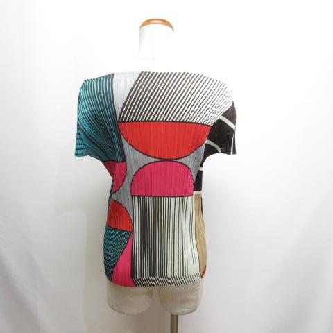 プリーツプリーズ】幾何学柄ブラウス 希少✨プリーツプリーズ 幾何学