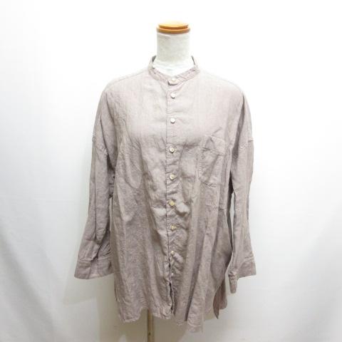 ネストローブ nest Robe 美品 リネン ハイカウント バンドカラー 