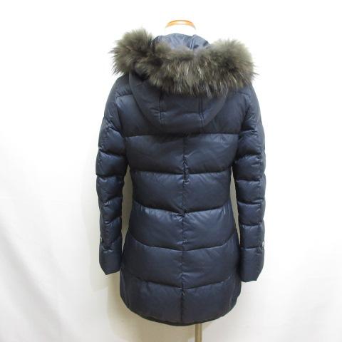 ラモード La Mode フーデッド ダウン コート ジャケット 38 ネイビー