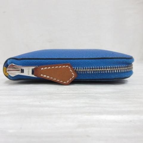 HERMES エルメス 美品 アザップ シルクイン コンパクト ブルー ヴォー 