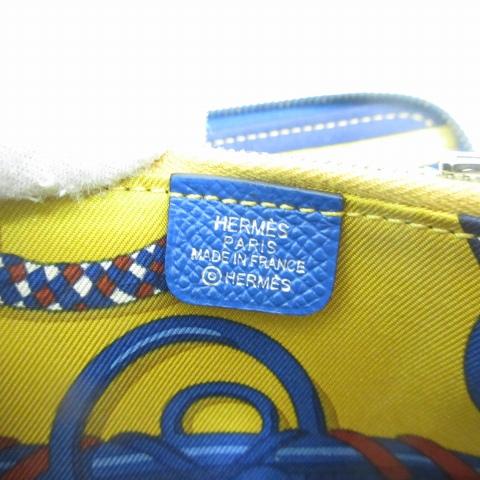 HERMES エルメス 美品 アザップ シルクイン コンパクト ブルー ヴォー 