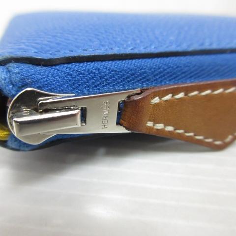 エルメス アザップ シルクイン コンパクト ブルー ヴォーエプソン D刻印