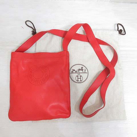 HERMES（エルメス） クルードセル ショルダーバッグ レザー 赤