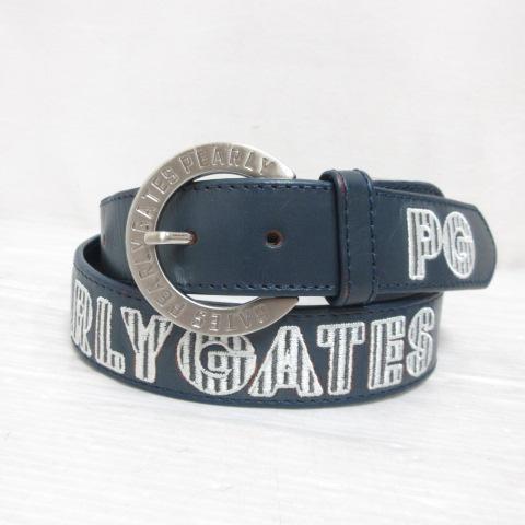 【未使用品】タグ付き美品 パーリーゲイツ ゴルフ レザー ベルト ネイビー 美品】PEARLY GATES パーリーゲイツ レザーベルト ネイビー系