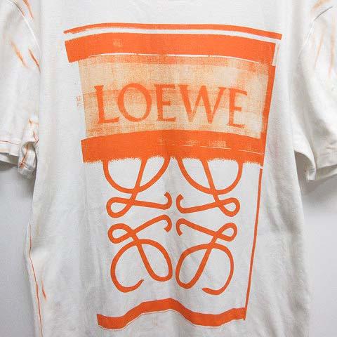 希少LOEWE　ロエベ　刺繡ロゴ　アナグラム　半袖Tシャツ　オレンジ LOEWE（ロエベ） LOEWE Tシャツ ロゴ アナグラム プリント 半袖 S 白
