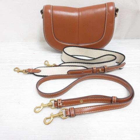 ZARA（ザラ） トップステッチ クロスボディ ショルダー バッグ 3WAY 茶