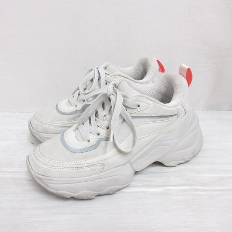 ZARA（ザラ） 厚底 スニーカー シューズ 23cm 白 ホワイト 靴 レース 