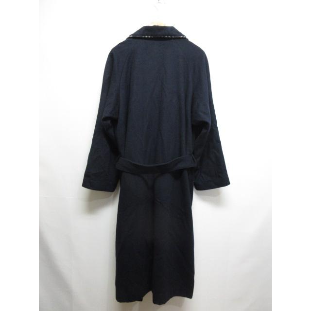 BURBERRY LONDON ガウンコート ウール ロングコート ネイビー L バーバリー ロンドン BURBERRY LONDON ロング ウール ガウン コート