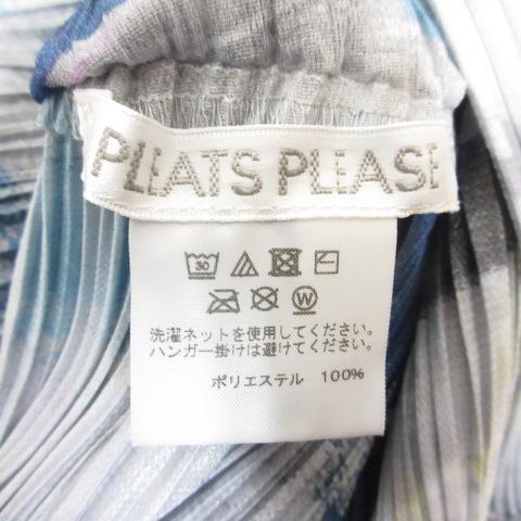 プリーツプリーズ PLEATS PLEASE 極美品 MUSA 神話の女神 ワンピース 横プリーツ 長袖 3 総柄 PP03-JH704 バウンスプリーツ イッセイミヤケ_4