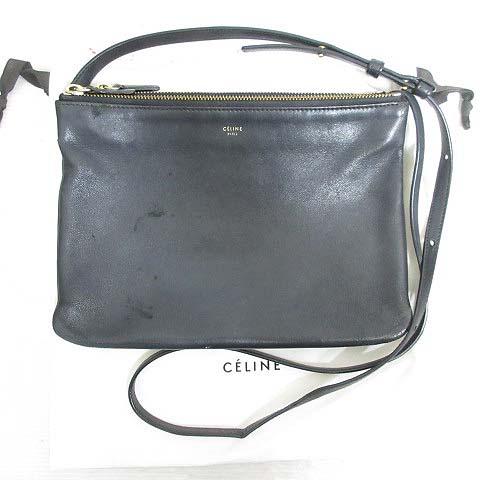 CELINE（セリーヌ） トリオ ラージ ショルダー バッグ レザー 斜め掛け 