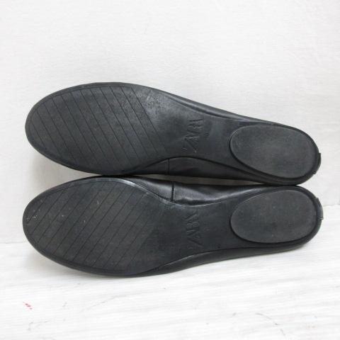 新品☆ZARA ザラ フラットシューズ バレエシューズ パンプス ZARA（ザラ） バレエ シューズ フラット パンプス リボン 40 約25cm 黒