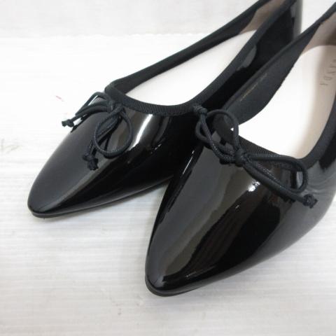 RANDA ブラック フラットシューズ 25cm 未使用品 ランダ RANDA バレエ シューズ フラット パンプス リボン