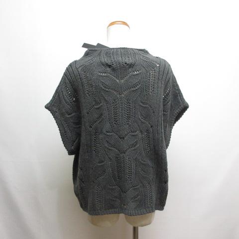 【中古】未使用品 ミズイロインド mizuiro ind 25AW シアー ケーブル柄 ベスト チャコールグレー 3-220119 ニット 未使用品 ミズイロインド mizuiro ind 25AW シアー ケーブル柄 ベスト