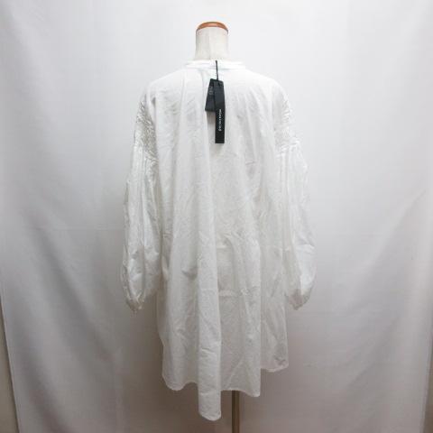 未使用品 ミズイロインド mizuiro ind ピンタック パフスリーブ シャツ