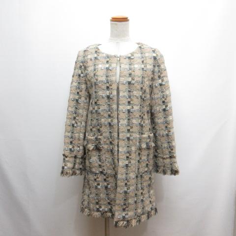 36】 グレースクラス Grace Class コート ツイード フリンジ GRACE 