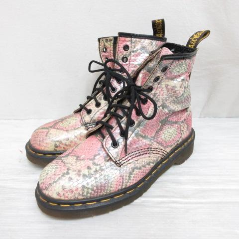 Dr.Martens ドクターマーチン パイソン柄ブーツ UK8 27cm 美品 Dr.Martens（ドクターマーチン） 未使用品 DR.MARTENS 8ホール
