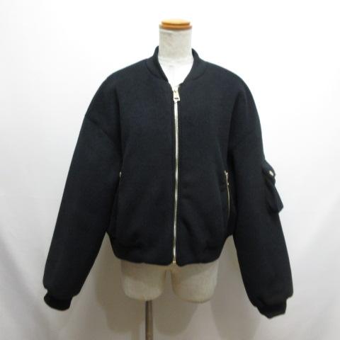 ZARA（ザラ） 美品 MA-1 中綿 ブルゾン ジャケット 起毛 XL 濃紺