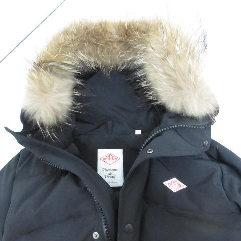 ダントン DANTON ダウン コート フード付き 36 黒 ブラック JD-8744