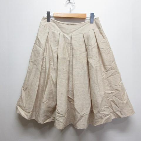 ★極美品★ 一回着用✨エムズグレイシー　スカート　カタログ完売商品　M's エムズグレイシー M'S GRACY タック フレア スカート 40 ライト